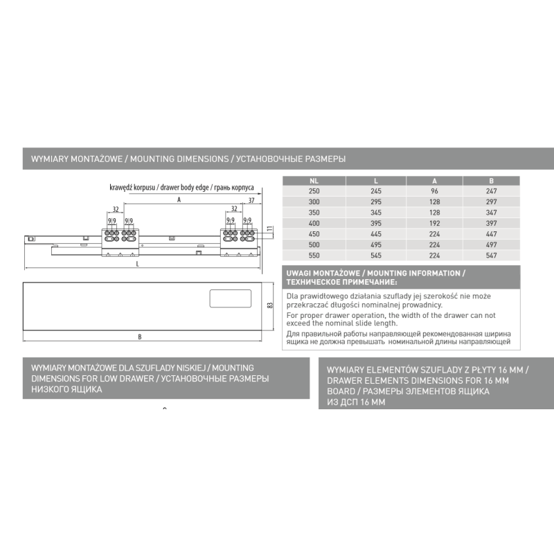 GTV Modern Box zásuvka nízký jasan 400 mm PB-D-KPL400A GTV Modern Box zásuvka nízký jasan 400 mm PB-D-KPL400A