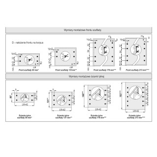 Rozměry sestavy čela zásuvky SEVROLLBOX SLIM 3D Rozměry sestavy čela zásuvky SEVROLLBOX SLIM 3D