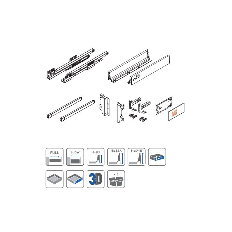 GTV Modern Box 550 mm vysoká čtvercová zásuvka v antracitové barvě GTV Modern Box 550 mm vysoká čtvercová zásuvka v antracitové barvě