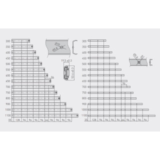 Plně výsuvný kuličkový skluz GTV H53 100 kg 550 mm Plně výsuvný kuličkový skluz GTV H53 100 kg 550 mm