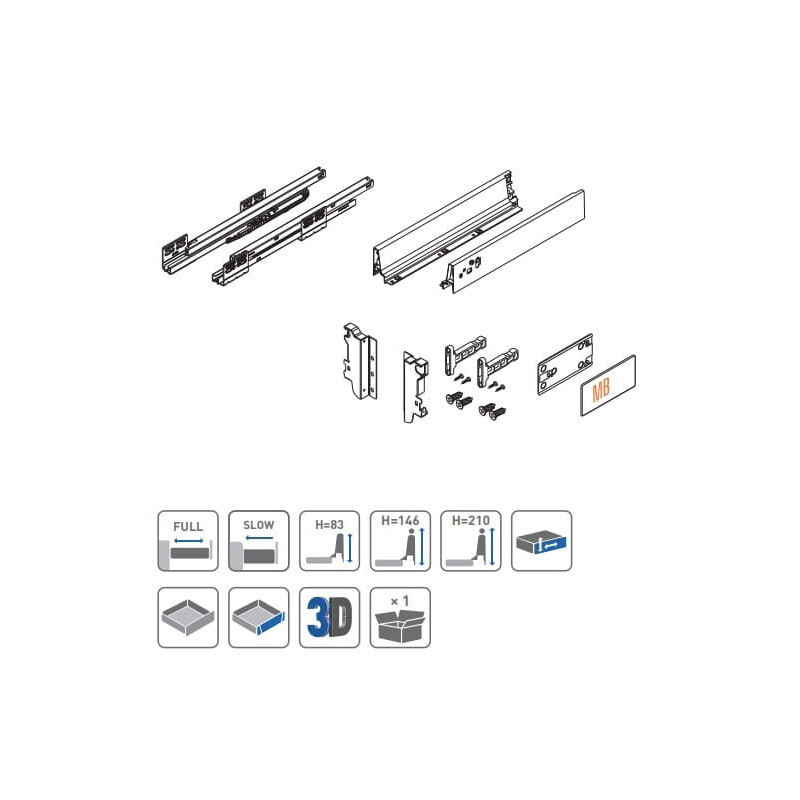 GTV Modern Box zásuvka 500 mm čtvercová nízká antracitová GTV Modern Box zásuvka 500 mm čtvercová nízká antracitová