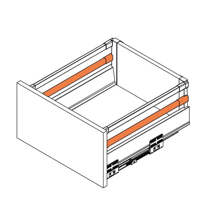 Reling wzdłużny kwadratowy do modern box 400 mm biały PB-D-RELKW400-10